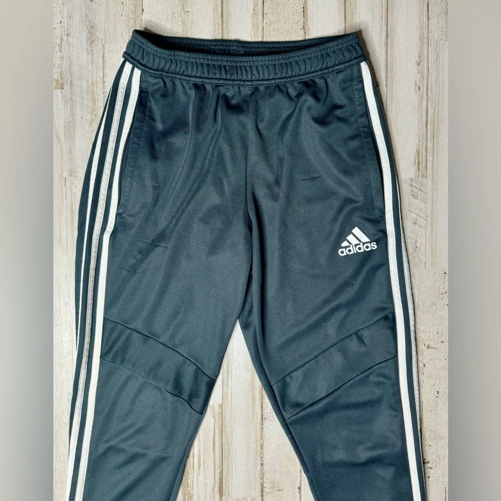 Adidas classic essential 3 white stripes black sweat pants size S Read* - Picture 3 of 10